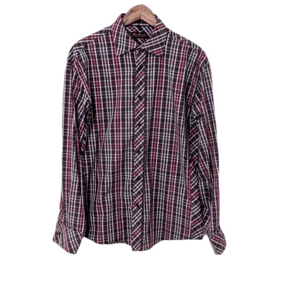 Ben Sherman Other - Ben Sherman Shirt Button Down Shirt Striped Brown Pink White size Large